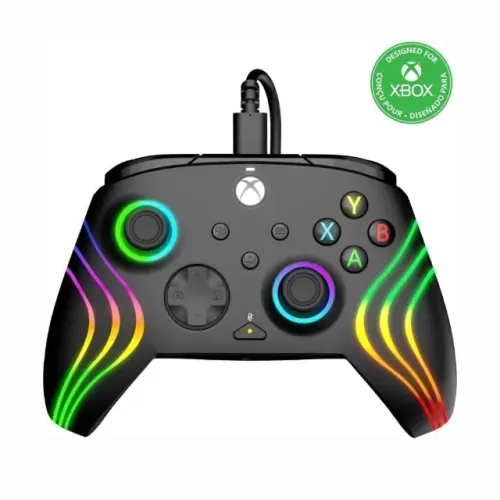 CONTROLE PDP AFTERGLOW WAVE WIRED CONTROLLER BLACK PRETO LICENCIADO (LACRADO) - SERIES X,S