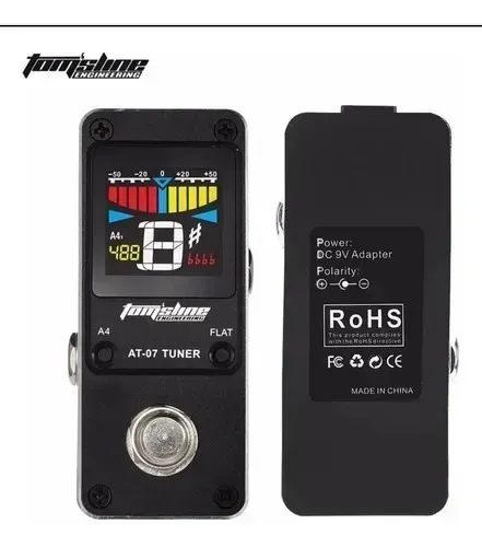 Pedal Afinador Tomsline AT-07 Tuner Digital Cromático Guitarra Baixo True Bypass Mini