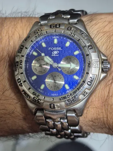 Relógio FÓSSIL BLUE MULTIFUNÇÕES BQ-8795 - FUNCIONANDO PERFEITAMENTE