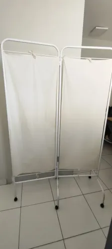 Par de Biombos Hospitalares de Ferro Esmaltado (2 folhas) - Excelente Estado