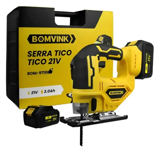 Serra Tico-Tico Sem Fio de 350W Para Madeira Com 3 Níveis de Elevação