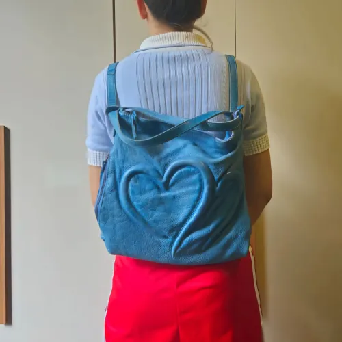 Bolsa mochila de couro italiana