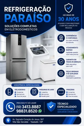 Consertos de Geladeira, Máquina de lavar e Freezer 