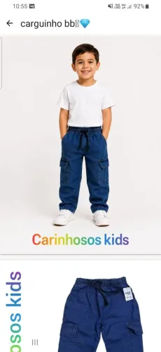 Calça Jeans Carguinho Bebê Azul
