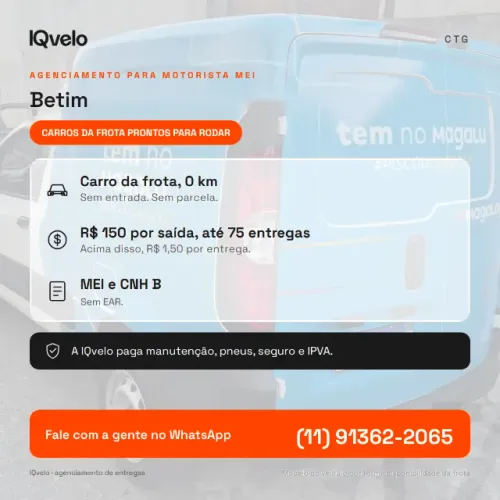 Carro da frota para motorista MEI - entregas Magalog - Betim
