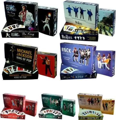 Kit 7 Baralhos Coleção Artistas do Cinema e da Música