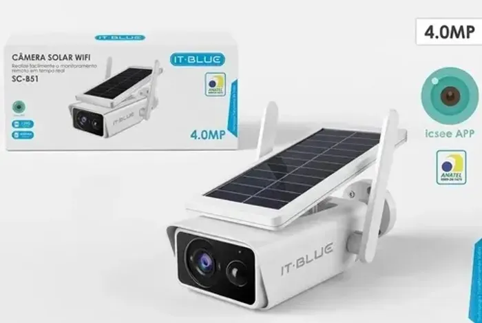 Câmera de Vigilância Solar Wi-Fi Full HD 1080p