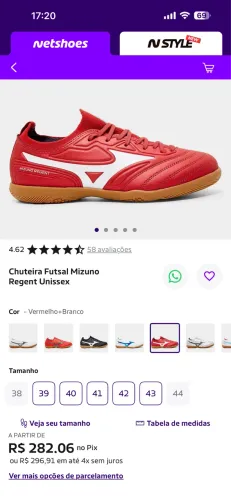 Tênis futsal mizuno 37