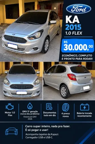 Ford KA 1.0 Se/se Plus Tivct Flex 5P 2015