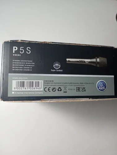 Microfone Profissional AKG Original P5S + Cabo Santo Ângelo - Novo na Caixa!