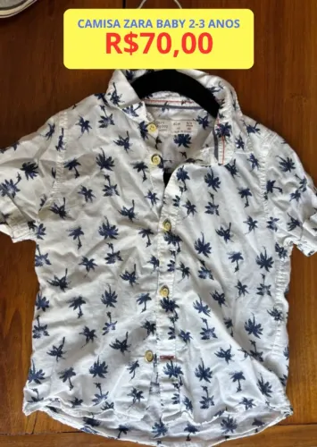 Camisa Zara Baby Estampada Palmeiras - 2 a 3 anos