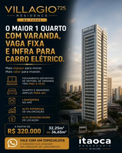 AGL | VILLAGIO | 1 QUARTO | FLATS | TORRE