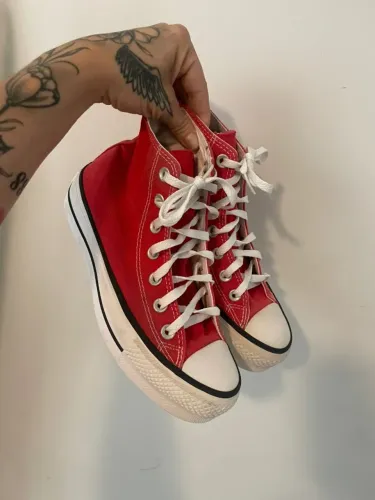 All Star Plataforma Cano Alto Vermelho tam 35