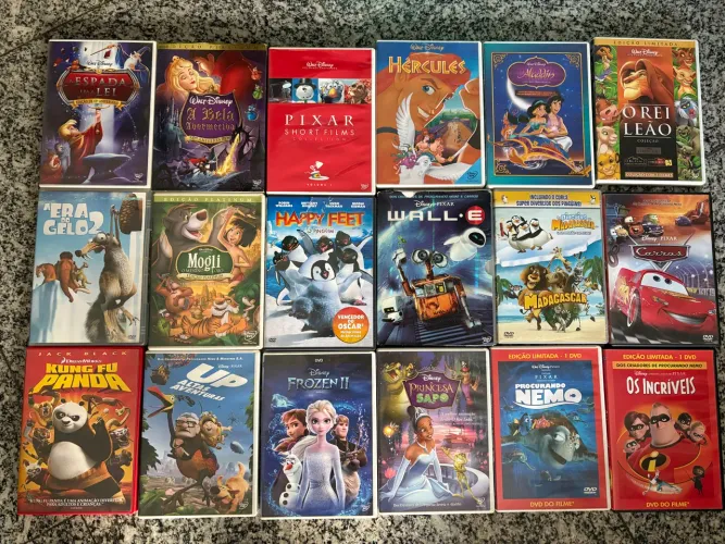 Lote de dvds infantis Disney pixar 
