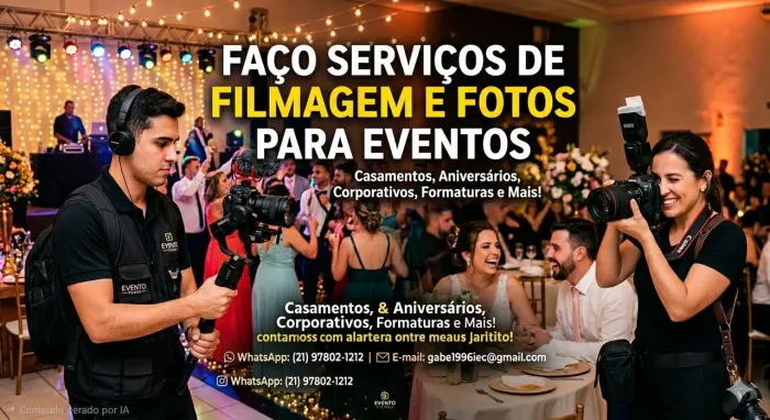 Faço filmagem e fotos para eventos 