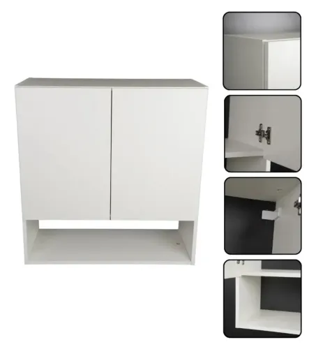Armário suspenso com 2 portas e nincho Branco