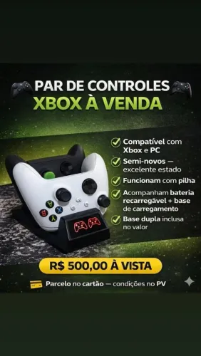 Controle de Xbox com base carregadora