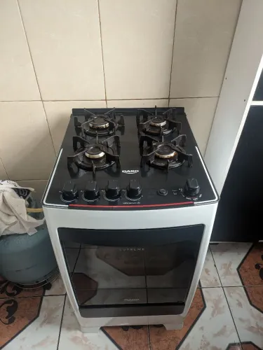 Fogão Dako Supreme Glass Branco Mesa de Vidro