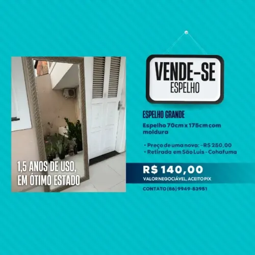 Espelho com Moldura 70cm x 175cm