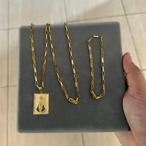 Correntes e aneis com banho de ouro 18k