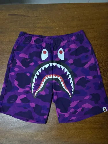 Bape color camo shark sweat shorts (ss24)
