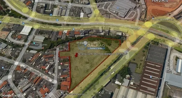Área estratégica para alugar no ABC  10.975 m² com projeto aprovado para galpão logístico