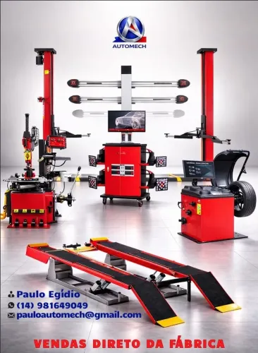 Alinhadoras 3D, Rampas pneumáticas, Elevadores automotivos, etc..