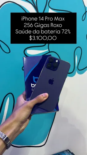 iPhone 14 Pro Max / 256 Gigas / Saúde da bateria 72% / Tela Substituida / Loja física
