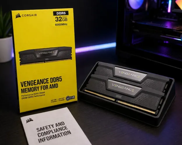 Memória RAM Corsair Vengeance, 32GB (2X16GB), 6000MHz, DDR5, CL36, Preto