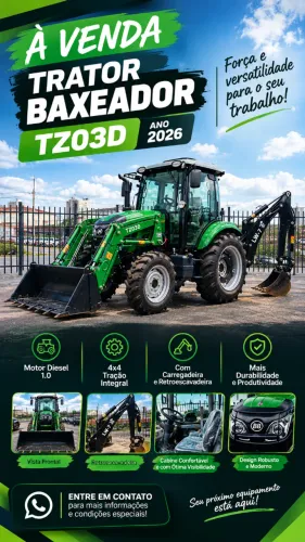 TRATOR 2026 - TRATOR + PÁ CARREGADEIRA + RETROESCAVADEIRA