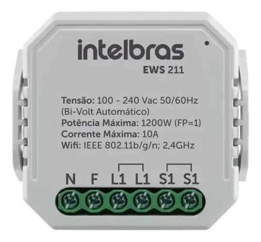 Interruptor Controlador De Cargas Wifi 1/1 Ews 211 Intelbras