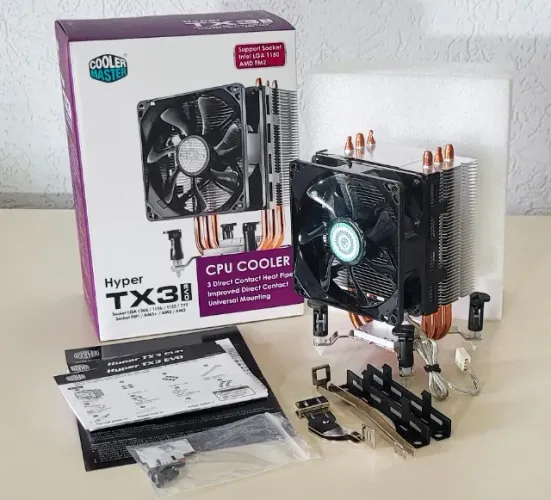 Air-Cooler Hyper TX3 Evo Cooler Master, 92mm, Preto (Completo, Novo na Caixa!)