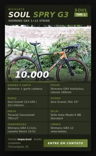 Bicicleta Soul Spry G3 - Gravel Bike 