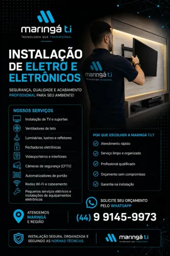 Instalação de Eletro e Eletrônicos em Maringá | Atendimento Rápido