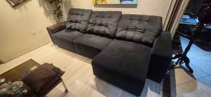Sofá retrátil preto