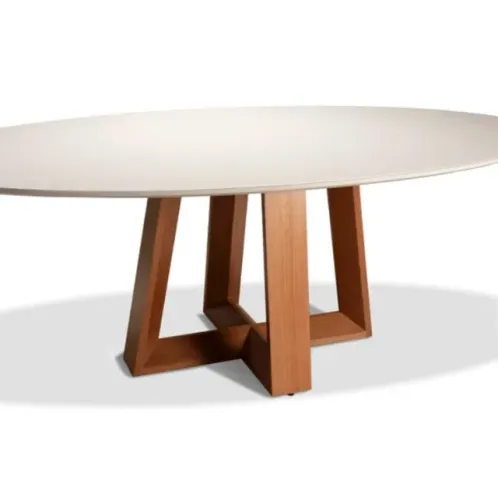 Tampo Mesa em Vidro Off White 180cm