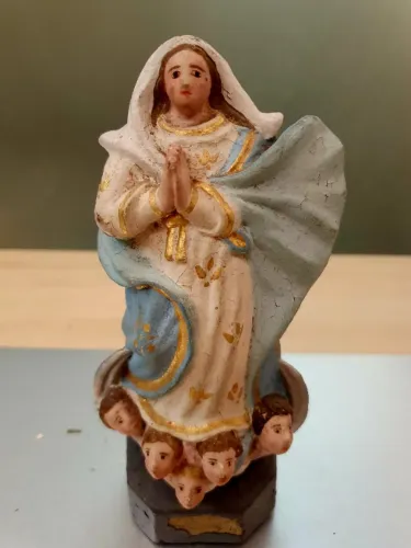 Escultura de Nossa Senhora da Conceição Barro/Terracota 19cm