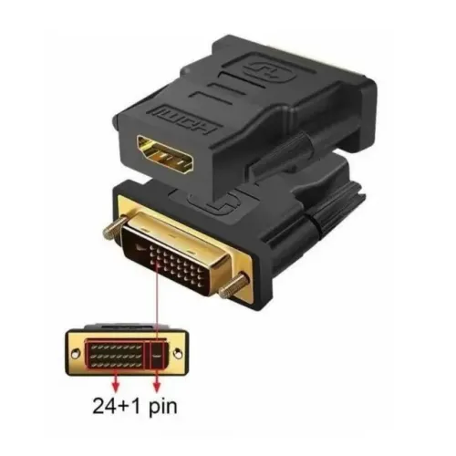 Adaptador Conector DVI-D Macho X HDMI Fêmea Conversor
