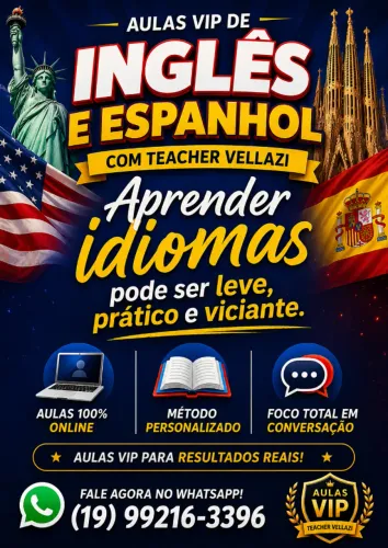 AULAS DE INGLÊS E ESPANHOL