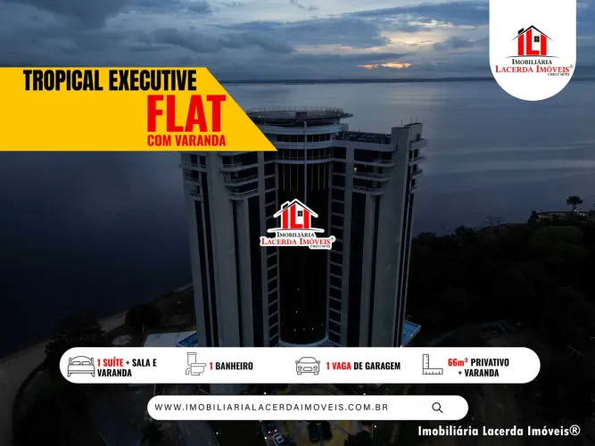 Flat Mobiliado Com 66m² Privativo, Varanda e Vista Espetacular, 1 Suíte Com Closet, 15º An
