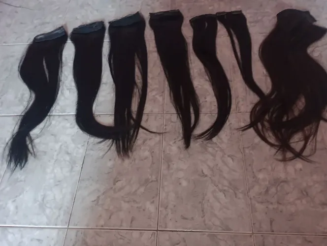 Cabelo humano tic tac premuim pronto para uso 55 cm Aprox 245 gramas