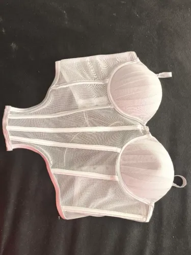 Croped branco corset com amarração 