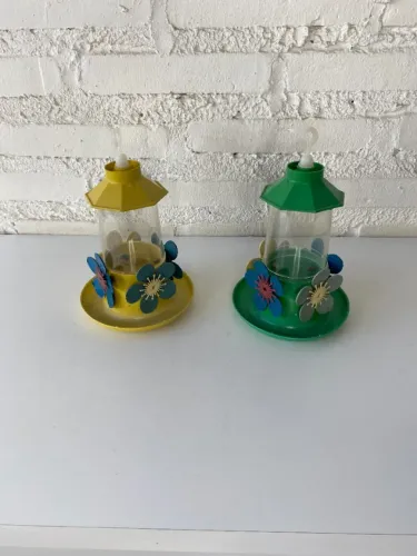 Ref. 387 - Par de Bebedouros para Beija-Flor e Pequenos Pássaros Decorativos