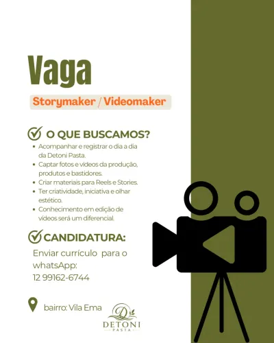 Vaga de videomaker