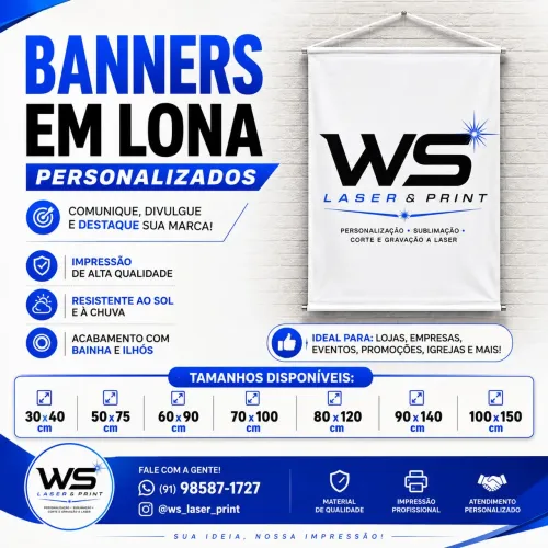 Banners personalizados. Tamanhos variados