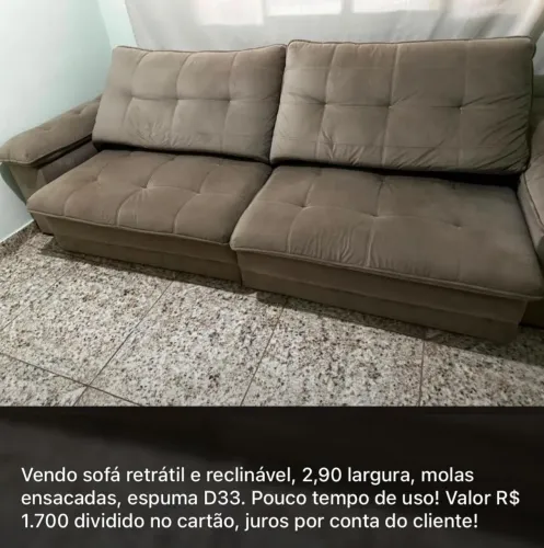 Sofá retrátil inclinavel 