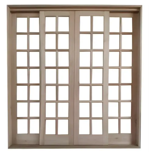 Porta Balcão De Correr Quadriculada 4folhas