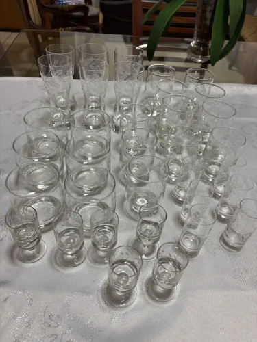 Jogo 35 Peças Cristal Blumenau Trigo Lapidado Antigo