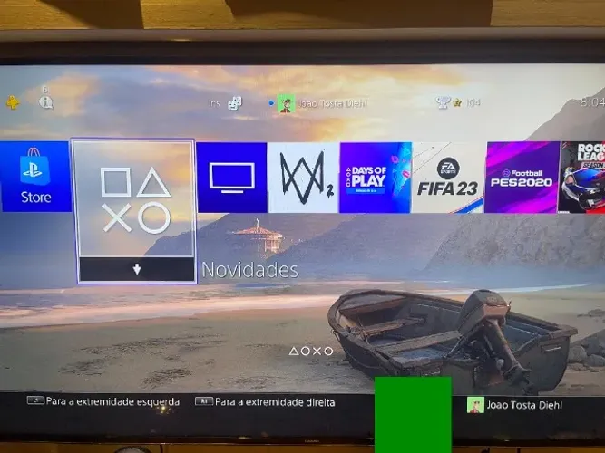 PS4 Slim 1TB completo + 4 jogos + cases
