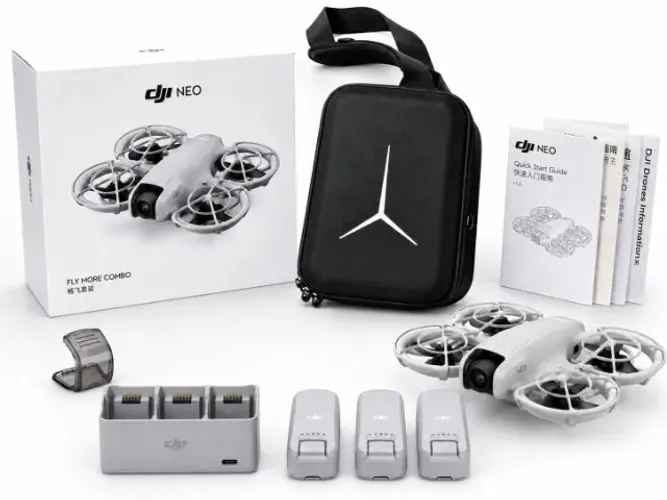 Drone DJI Neo Fly More Combo Completo - Controle RC-N3, 3 Baterias, Hub e Case